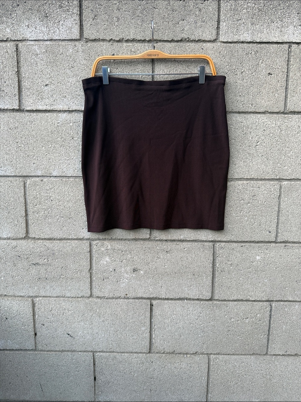 Classic Brown Stretch Pencil Mini Skirt